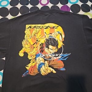Rare Vintage 1999 GohanDragon Ball Z Black Graphic Tee with Yellow & Orange Art